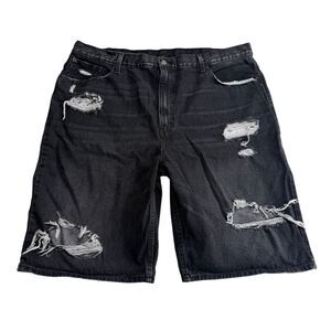 Levi’s 569 Distressed Black Denim Jean Shorts Big & Tall Men’s Sz 44